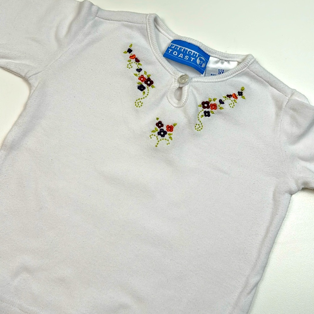 French Toast embroidered long sleeve tee